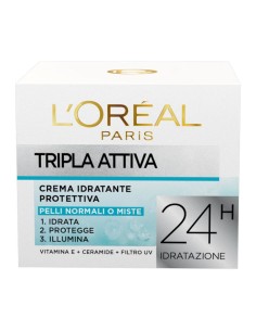 L'Oreal Paris Tripla Attiva Crema Viso Giorno Idratante Pelli Normali e Miste 50 ml