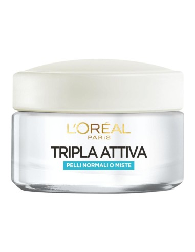 offerta L'Oreal Paris Tripla Attiva Crema Viso Giorno Idratante Pelli Normali e Miste 50 ml