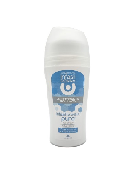 offerta Infasil Donna Puro Deodorante Roll-On per Pelli Sensibili Nichel Tested 50 ml
