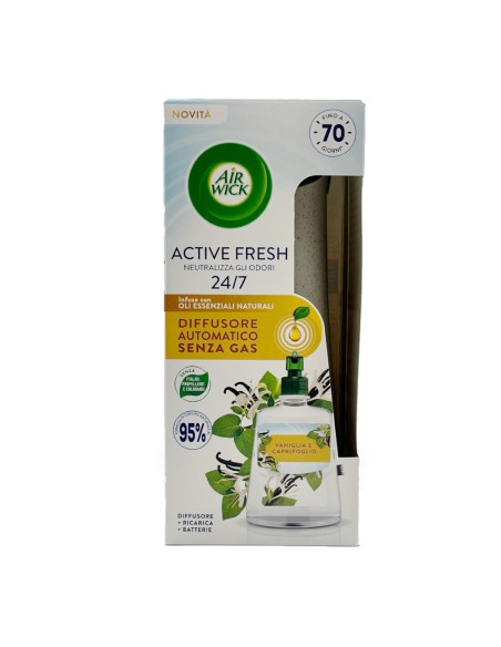 offerta Air Wick Active Fresh Diffusore Automatico Senza Gas con Ricarica Vaniglia e Caprifoglio 228 ml