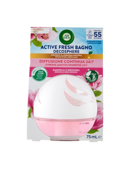 offerta Air Wick Active Fresh Bagno Decosphere Magnolia e Orchidea 75 ml