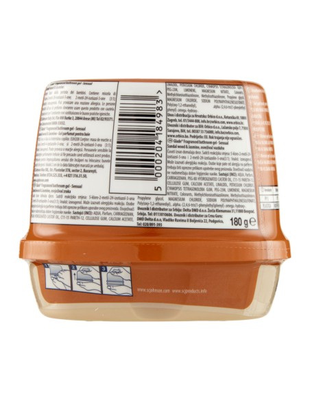 offerta Glade Gel da Bagno Assorbiodori Fragranza Sandalo e Gelsomino 180 ml