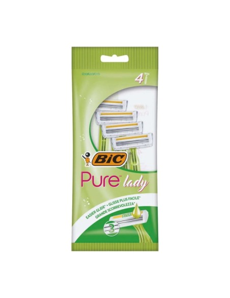 offerta Bic Pure Lady Rasoio Trilame e Striscia Lubrificante con Aloe 4 Pezzi