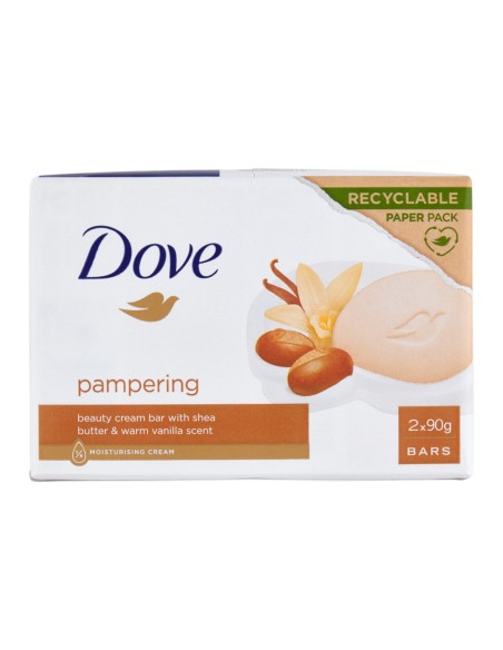 offerta Dove Pampering Beauty Cream Bar Sapone Solido Burro di Karité Fragranza Vaniglia 2x90 g