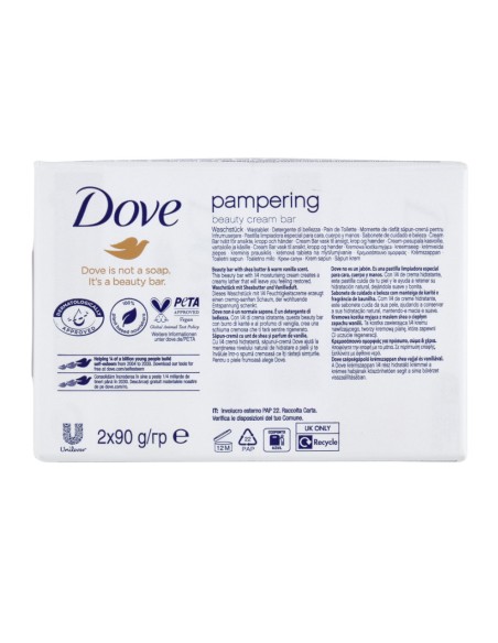 offerta Dove Pampering Beauty Cream Bar Sapone Solido Burro di Karité Fragranza Vaniglia 2x90 g