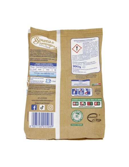 offerta Spuma di Sciampagna Lavatrice Detersivo in Polvere Marsiglia 990 g