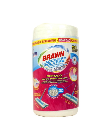 offerta Brawn L'Acciuffa Polvere Rotolo Panni Preritagliati per Tutte le Superfici 50 Pz offerta Brawn L'Acciuffa Polvere Rotolo Panni Preritagliati per Tutte le Superfici 50 Pz