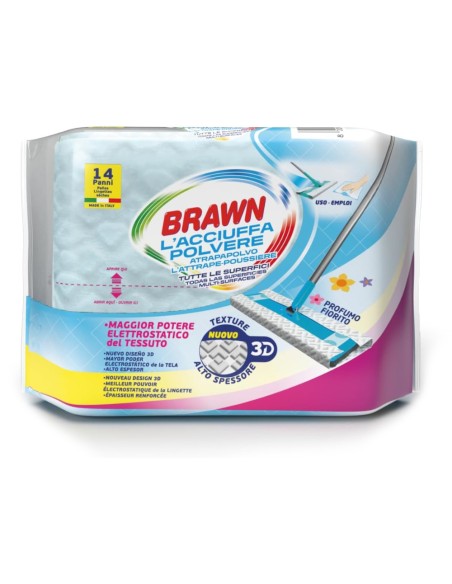 offerta Brawn L'Acciuffapolvere Panni Cattura Polvere per Tutte le Superfici 14 Pz