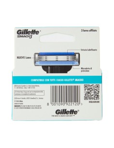 Gillette Mach3 Ricambio per Rasoio 3 Lame con Striscia... 2